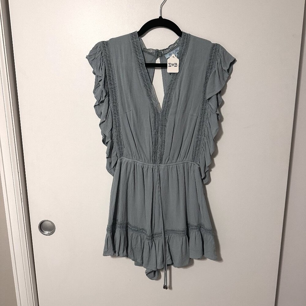 Light Blue Summer Romper with Cute Detail